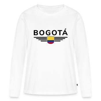 Bogotá Design – La Cité des Andes - T-shirt manches longues Premium bio Femme - blanc - Devant - Julia (174cm)