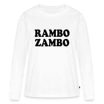 Rambo zambo - T-shirt manches longues Premium bio Femme - blanc - Devant - Julia (174cm)