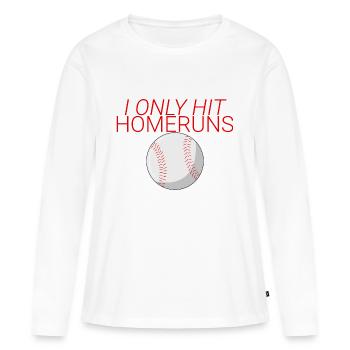 Je n’ai frappé que des homeruns 4 - T-shirt manches longues Premium bio Femme - blanc - Devant - Julia (174cm)