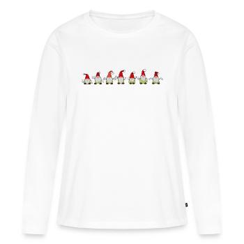 sept elfes de Noël - T-shirt manches longues Premium bio Femme - blanc - Devant - Julia (174cm)