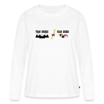 TEAM VS TEAM - T-shirt manches longues Premium bio Femme - blanc - Devant - Julia (174cm)