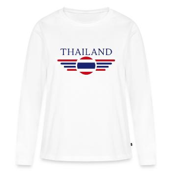 Thaïlande - T-shirt manches longues Premium bio Femme - blanc - Devant - Julia (174cm)