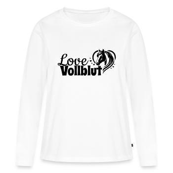 Vollblut Love Herz Pferdekopf - Frauen Premium Bio Langarmshirt - Weiß - Vorne - Julia (174cm)