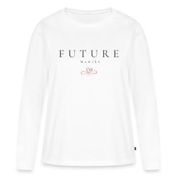 Future mariée - T-shirt manches longues Premium bio Femme - blanc - Devant - Julia (174cm)