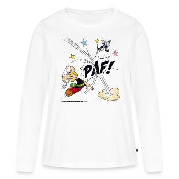 Asterix & Obelix - Asterix poing - T-shirt manches longues Premium bio Femme - blanc - Devant - Julia (174cm)
