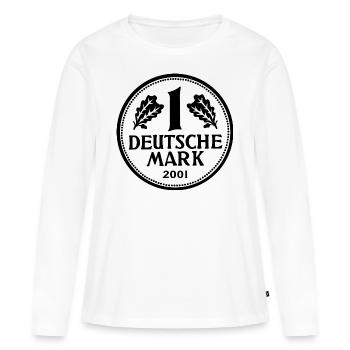 DM Deutsche Mark D-Mark noir - T-shirt manches longues Premium bio Femme - blanc - Devant - Julia (174cm)