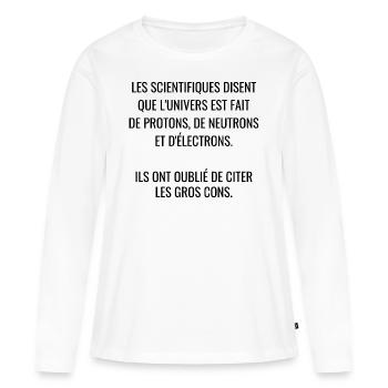 les scientifiques - T-shirt manches longues Premium bio Femme - blanc - Devant - Julia (174cm)