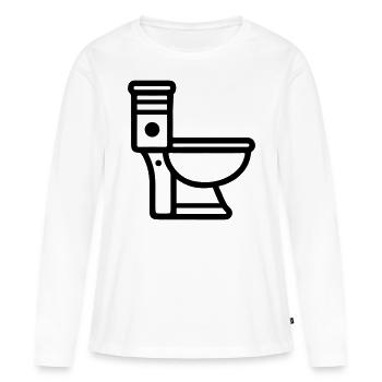 Wc Toilet - T-shirt manches longues Premium bio Femme - blanc - Devant - Julia (174cm)