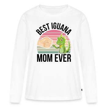 Iguane - T-shirt manches longues Premium bio Femme - blanc - Devant - Julia (174cm)