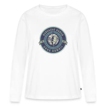 Honolulu Beach Oahu Hawaii Surf - T-shirt manches longues Premium bio Femme - blanc - Devant - Julia (174cm)