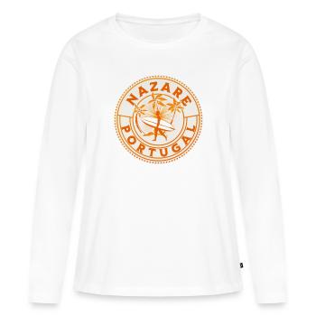 Nazare Portugal Surfer - Frauen Premium Bio Langarmshirt - Weiß - Vorne - Julia (174cm)