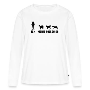 Ich und meine follower ziege ziegen - Frauen Premium Bio Langarmshirt - Weiß - Vorne - Julia (174cm)