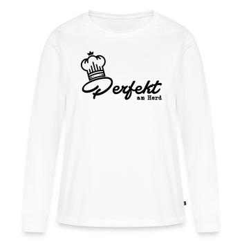Perfekt am Herd - Frauen Premium Bio Langarmshirt - Weiß - Vorne - Julia (174cm)