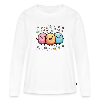 Joie de carnaval avec des confettis - T-shirt manches longues Premium bio Femme - blanc - Devant - Julia (174cm)