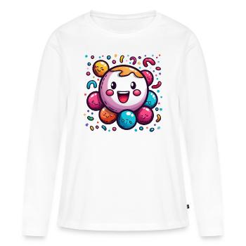 Joie de carnaval avec des confettis - T-shirt manches longues Premium bio Femme - blanc - Devant - Julia (174cm)