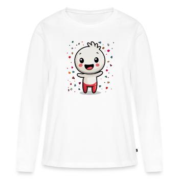 Joie de carnaval avec des confettis - T-shirt manches longues Premium bio Femme - blanc - Devant - Julia (174cm)