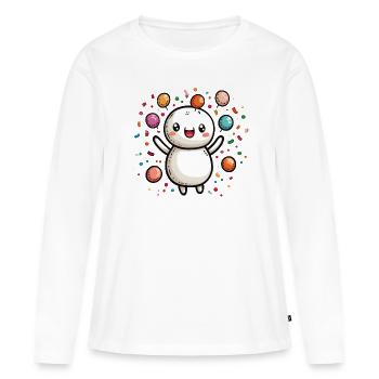 Joie de carnaval avec des confettis - T-shirt manches longues Premium bio Femme - blanc - Devant - Julia (174cm)