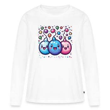 Joie de carnaval avec des confettis - T-shirt manches longues Premium bio Femme - blanc - Devant - Julia (174cm)