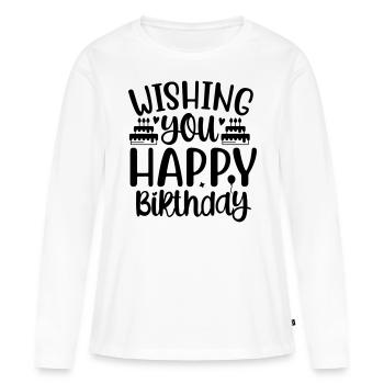 Birthday Queen 7 Happy Birthday - Women's Premium Organic Long Sleeve Shirt - white - Front - Julia (174cm)