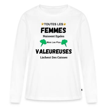 Funny Gift Chick Drop Crates - Women's Premium Organic Long Sleeve Shirt - white - Front - Julia (174cm)