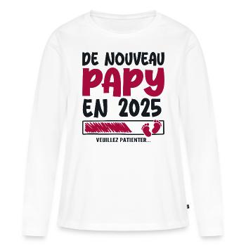 2025 wieder Opa - Frauen Premium Bio Langarmshirt - Weiß - Vorne - Julia (174cm)