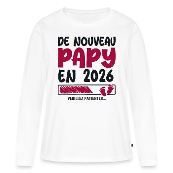 2026 wieder Opa - Frauen Premium Bio Langarmshirt - Weiß - Vorne - Julia (174cm)