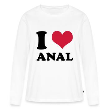 J'aime anale - T-shirt manches longues Premium bio Femme - blanc - Devant - Julia (174cm)