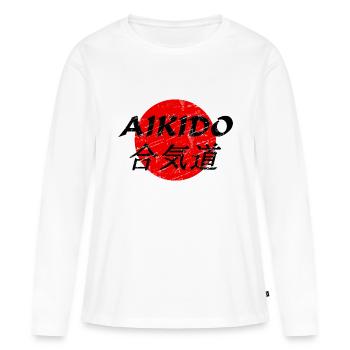 Aikido - Frauen Premium Bio Langarmshirt - Weiß - Vorne - Julia (174cm)