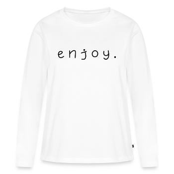 Jouir. - T-shirt manches longues Premium bio Femme - blanc - Devant - Julia (174cm)