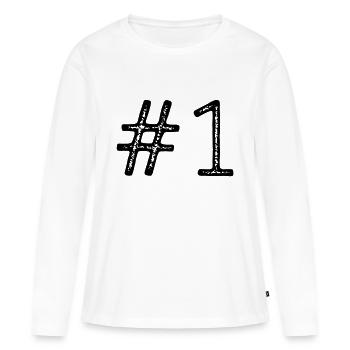 First place number one winner - Women's Premium Organic Long Sleeve Shirt - white - Front - Julia (174cm)