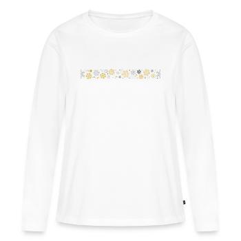 Borders of snowflakes, stars and dots - Women's Premium Organic Long Sleeve Shirt - white - Front - Julia (174cm)