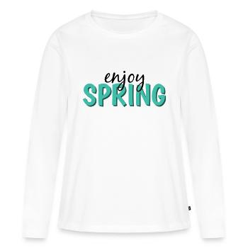 Profitez du printemps - T-shirt manches longues Premium bio Femme - blanc - Devant - Julia (174cm)