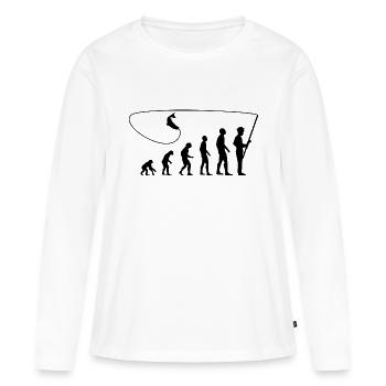 Angler Evo - T-shirt manches longues Premium bio Femme - blanc - Devant - Julia (174cm)
