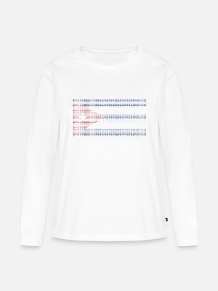 Cuba Flag - Frauen Premium Bio Langarmshirt - Weiß