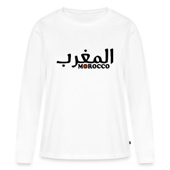 Maroc - T-shirt manches longues Premium bio Femme - blanc - Devant - Julia (174cm)
