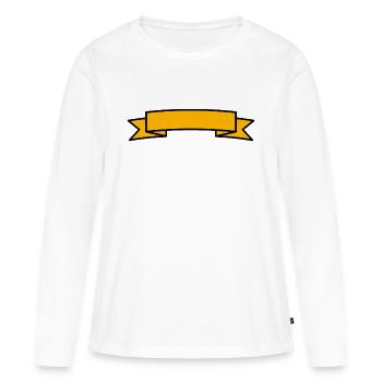 Bannière - Insérer du texte - T-shirt manches longues Premium bio Femme - blanc - Devant - Julia (174cm)