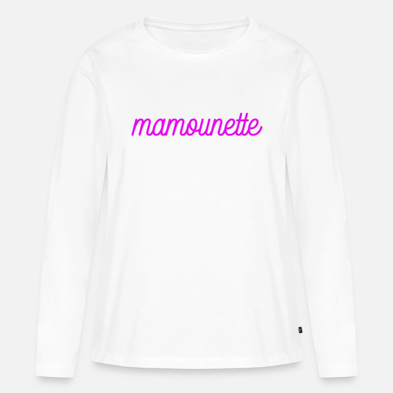 Mama Mutter Mamounette - Frauen Premium Bio Langarmshirt - Weiß