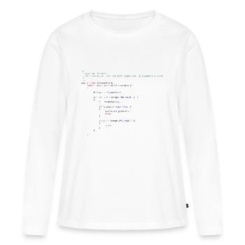 code Java drôle pour trier - T-shirt manches longues Premium bio Femme - blanc - Devant - Julia (174cm)