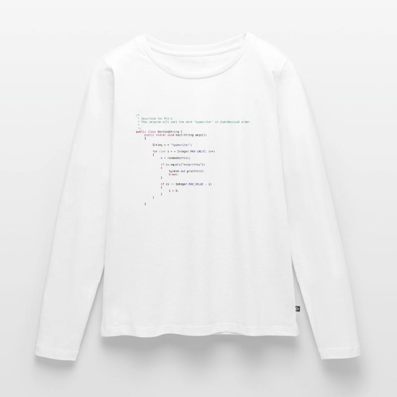 code Java drôle pour trier T-shirt manches longues Premium bio Femme