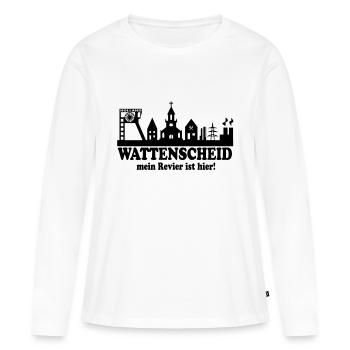 Skyline Wattenscheid - Mon quartier est ici - T-shirt manches longues Premium bio Femme - blanc - Devant - Julia (174cm)