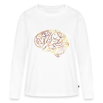 cerveau - T-shirt manches longues Premium bio Femme - blanc - Devant - Julia (174cm)