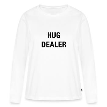 Hug dealer - T-shirt manches longues Premium bio Femme - blanc - Devant - Julia (174cm)