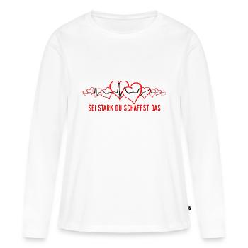 Sei Stark du schaffst das - Frauen Premium Bio Langarmshirt - Weiß - Vorne - Julia (174cm)
