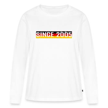DEPUIS 2005 - ADULTE - DIX-HUIT - 18E ANNIVERSAIRE - T-shirt manches longues Premium bio Femme - blanc - Devant - Julia (174cm)