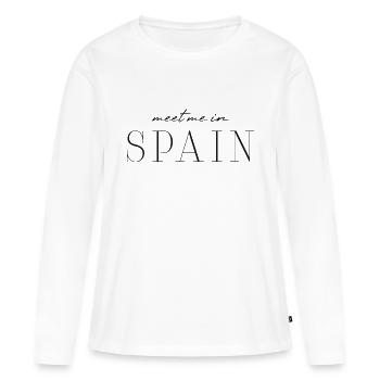 J’aime l’Espagne - T-shirt manches longues Premium bio Femme - blanc - Devant - Julia (174cm)