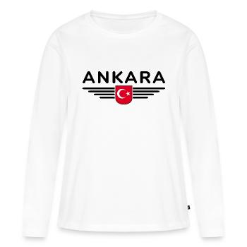 Turquie Ankara Türkiye Istanbul T Shirt Design - T-shirt manches longues Premium bio Femme - blanc - Devant - Julia (174cm)