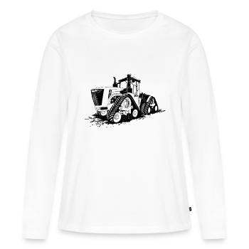 Tractor - Crawler tractor - Tracked tractor tractor - Women's Premium Organic Long Sleeve Shirt - white - Front - Julia (174cm)