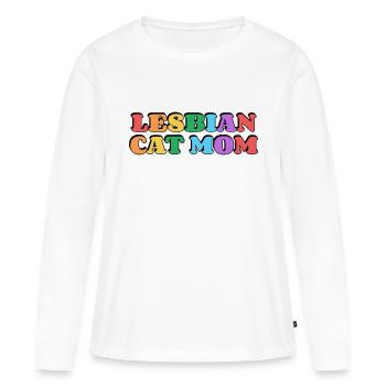 Lesbische Katzenmama - Frauen Premium Bio Langarmshirt - Weiß - Vorne - Julia (174cm)