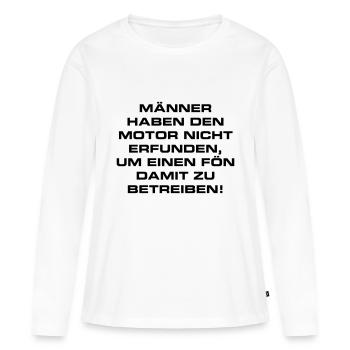 Motor Power Haar Fön Auto Ingenieur Erfinder Genie - Frauen Premium Bio Langarmshirt - Weiß - Vorne - Julia (174cm)