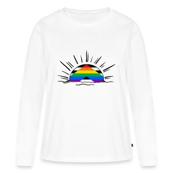 hétéro allié lgbt gay pride queer lgbtq hétéro - T-shirt manches longues Premium bio Femme - blanc - Devant - Julia (174cm)
